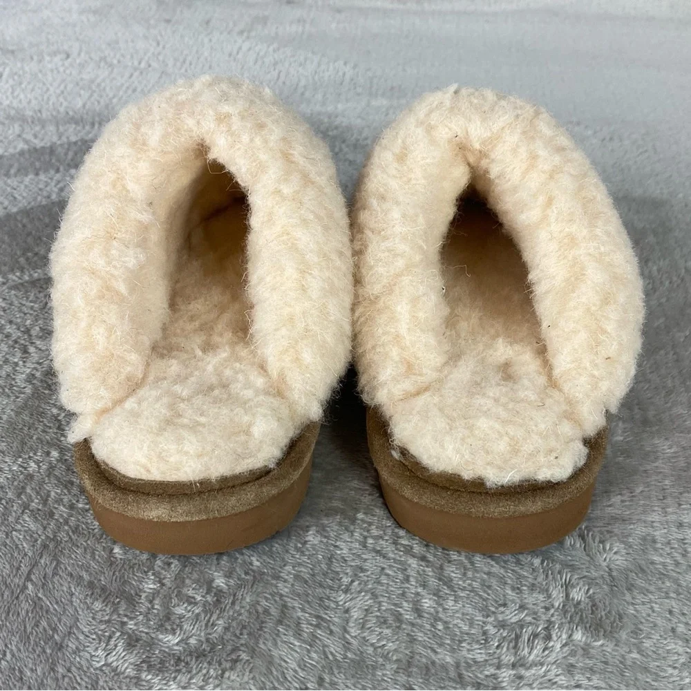 Bearpaw‎ Slipper Shoes Youth Size 13 Brown Suede Shearling Lined Clog Mules NEW